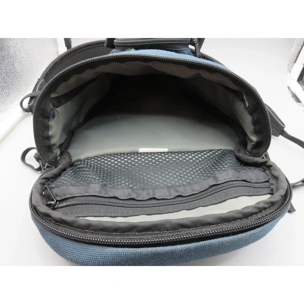 Vintage LL Bean Camera Bag Navy Blue Canvas Made in USA Holster Shoulder Bag